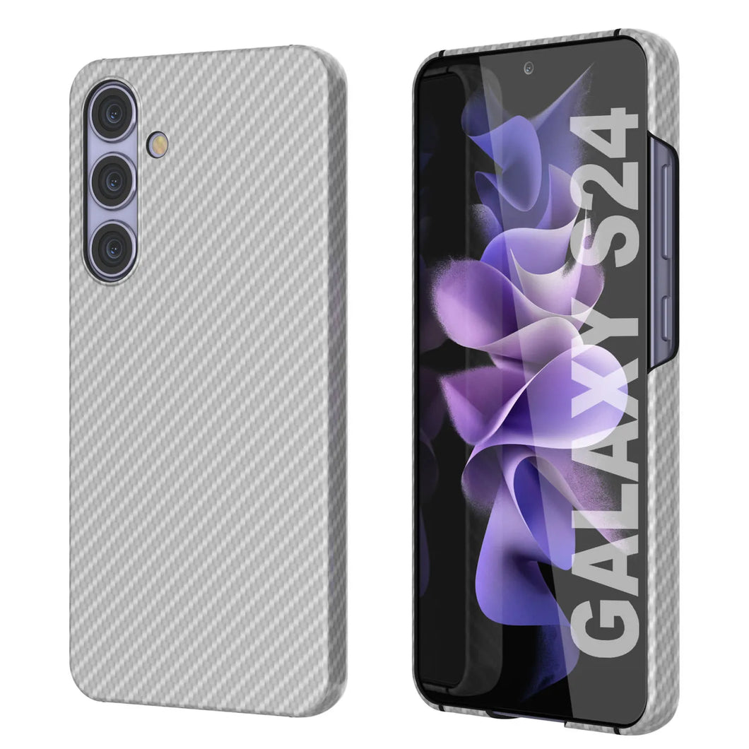 Case Galaxy S24, Punkcase Carbonalfield, Servicio pesado y cubierta ultra delgada [a prueba de choque] [no deslizamiento] [blanco]