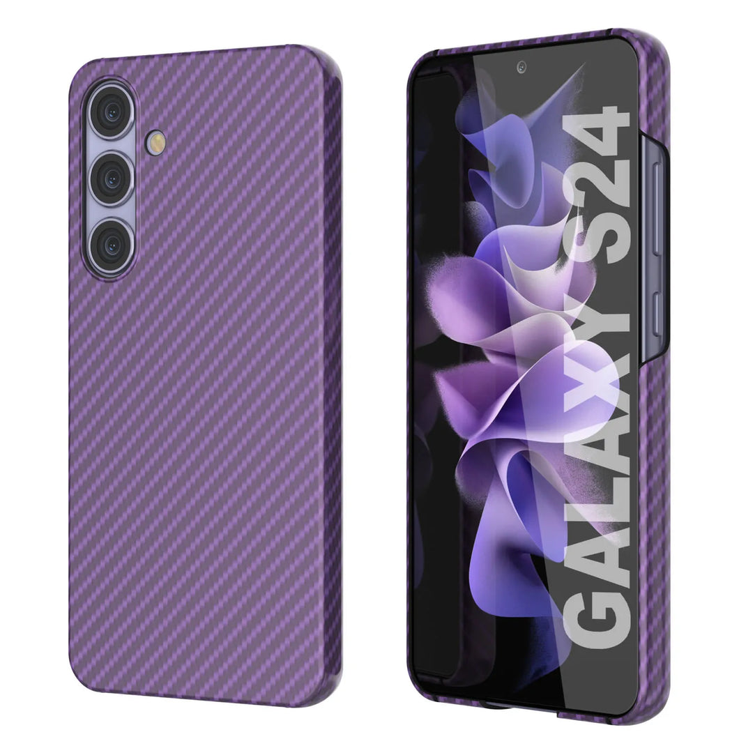 Case Galaxy S24, Punkcase Carbonalfield, Sesh Duty y Ultra Fin Cover [a prueba de choques] [no deslizamiento] [Púrpura]