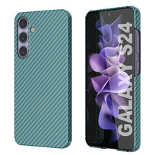 Cargar imagen en el visor de la galería, Case Galaxy S24, Punkcase Carbonalfield, Servicio pesado y cubierta ultra delgada [a prueba de choque] [no deslizamiento] [verde azulado]
