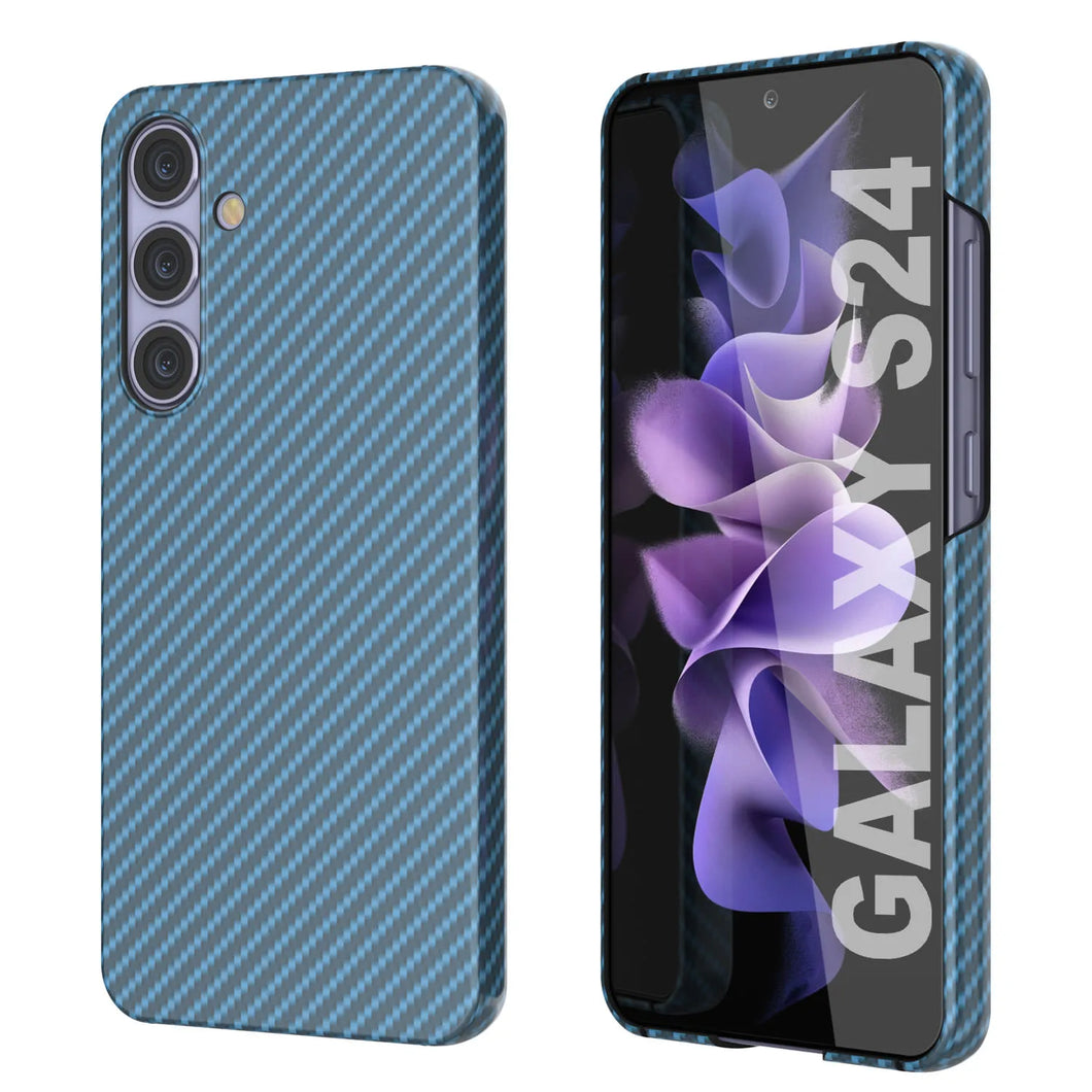 Case Galaxy S24, Punkcase Carbonalfield, Servicio pesado y cubierta ultra delgada [a prueba de choques] [no deslizamiento] [azul claro]