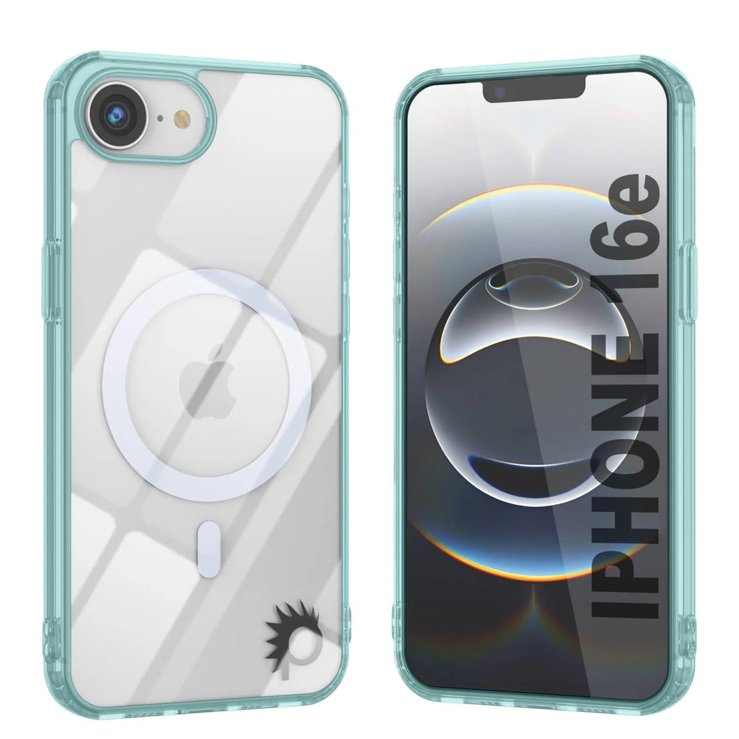 Punkcase iPhone 16E Case de carga inalámbrica magnética [Serie ClearMag] [Teal]