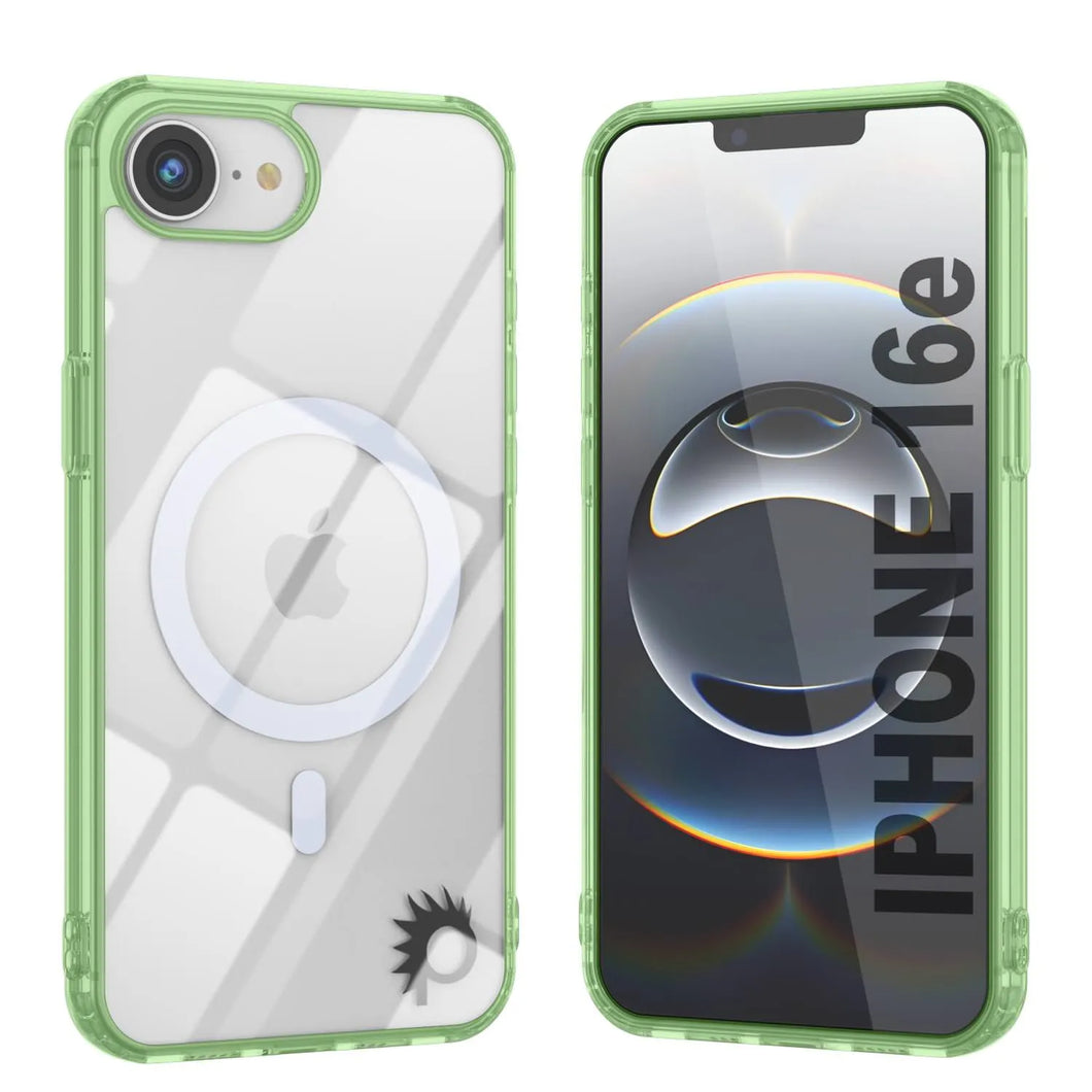 Punkcase iPhone 16E Case de carga inalámbrica magnética [Serie ClearMag] [verde]
