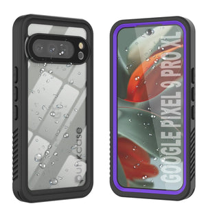 Caso impermeable de Google Pixel 9 Pro XL, cubierta de armadura punkcase [extrema] con protector de pantalla incorporado [púrpura]
