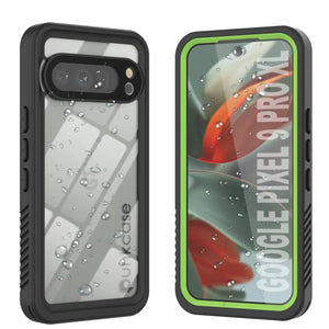 Caso impermeable de Google Pixel 9 Pro XL, cubierta de armadura punkcase [serie extrema] con protector de pantalla incorporado [verde claro]