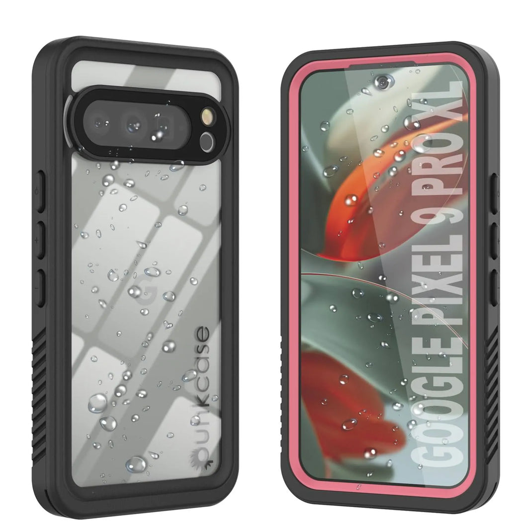 Caso impermeable de Google Pixel 9 Pro XL, Punkcase [Extreme Series] Armor Cover con protector de pantalla incorporado [rosa]