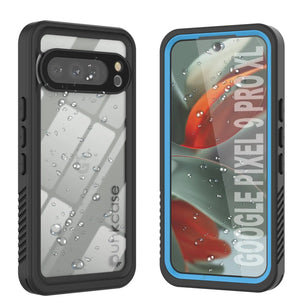 Caso impermeable de Google Pixel 9 Pro XL, cubierta de armadura punkcase [serie extrema] con protector de pantalla incorporado [azul claro]