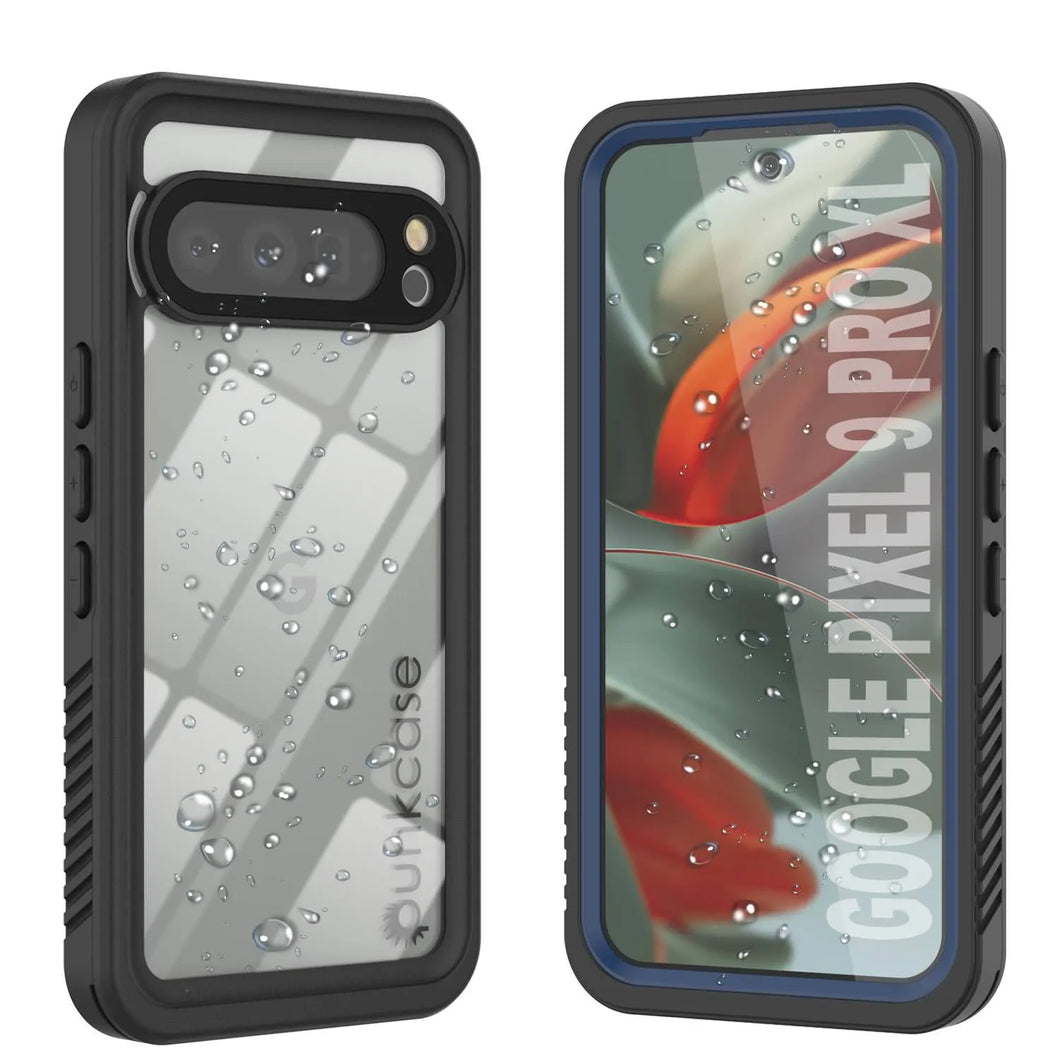Caso impermeable de Google Pixel 9 Pro XL, cubierta de armadura punkcase [serie extrema] con protector de pantalla incorporado [azul marino]