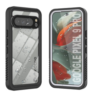 Caso impermeable de Google Pixel 9 Pro, cubierta de armadura punkcase [serie extrema] con protector de pantalla incorporado [blanco]