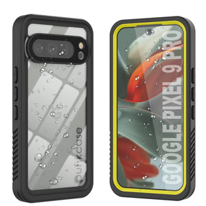 Caso impermeable de Google Pixel 9 Pro, cubierta de armadura punkcase [serie extrema] con protector de pantalla incorporado [amarillo]