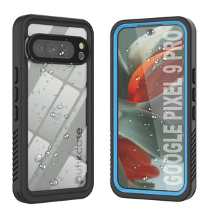 Caso impermeable de Google Pixel 9 Pro, cubierta de armadura punkcase [serie extrema] con protector de pantalla incorporado [azul claro]