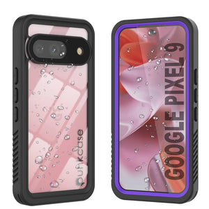 Caso impermeable de Google Pixel 9, cubierta de armadura punkcase [serie extrema] con protector de pantalla incorporado [púrpura]