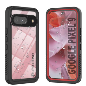 Caso impermeable de Google Pixel 9, cubierta de armadura punkcase [serie extrema] con protector de pantalla incorporado [rojo]