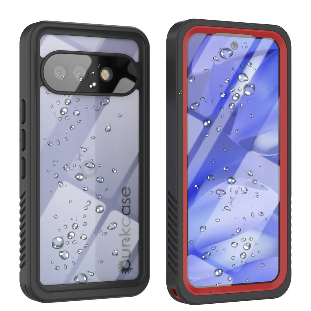 Caso impermeable de Google Pixel 9a, cubierta de armadura punkcase [serie extrema] con protector de pantalla incorporado [rojo]
