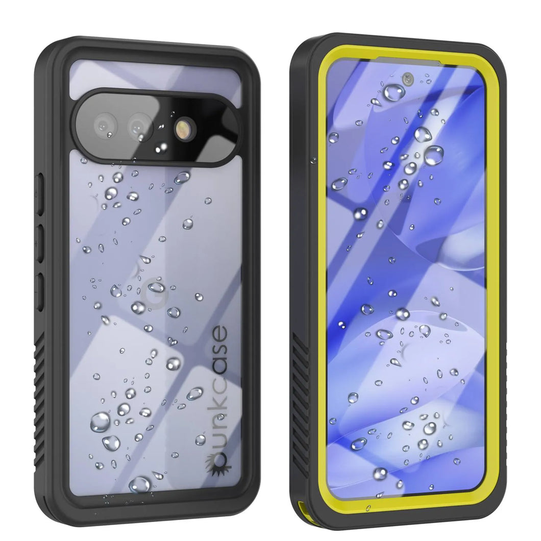 Caso impermeable de Google Pixel 9a, cubierta de armadura punkcase [serie extrema] con protector de pantalla incorporado [amarillo]