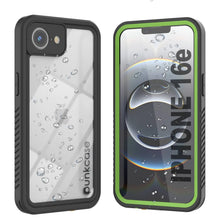 Cargar imagen en el visor de la galería, Case impermeable para iPhone 16E, cubierta de armadura punkcase [serie extrema] con protector de pantalla incorporado [verde claro]
