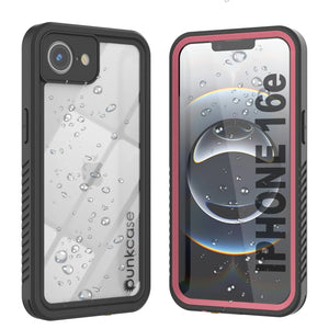 Case impermeable para iPhone 16E, cubierta de armadura punkcase [serie extrema] con protector de pantalla incorporado [rosa]