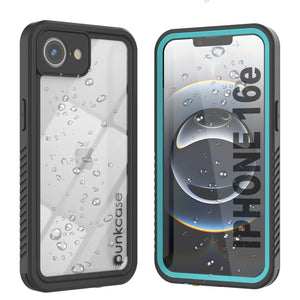 Case impermeable para iPhone 16E, cubierta de armadura punkcase [serie extrema] con protector de pantalla incorporado [verde azulado]