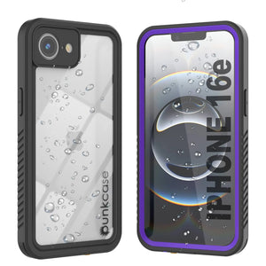 Case impermeable del iPhone 16E, cubierta de armadura punkcase [serie extrema] con protector de pantalla incorporado [púrpura]