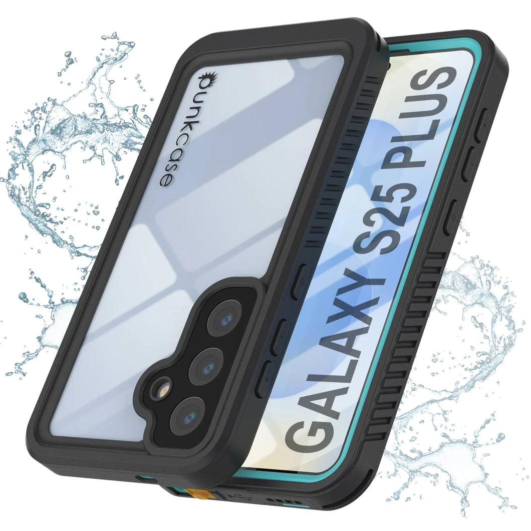 Funda protectora de pantalla para Galaxy S25+ Plus resistente al agua y a los golpes [Serie Extreme] [Verde azulado]
