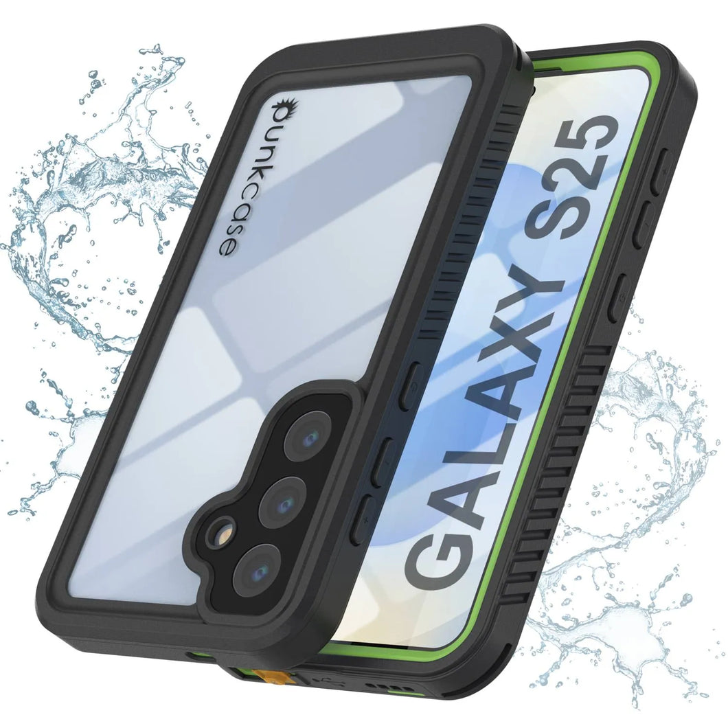 Funda protectora de pantalla para Galaxy S25 resistente al agua y a los golpes [Serie Extreme] [Verde claro]
