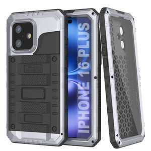 iPhone 16 Plus Metal Extreme 3.0 Serie Estuche impermeable de aluminio IP68 w/buillt en la pantalla Protector y Kickstand [blanco]