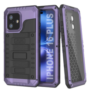 iPhone 16 Plus Metal Extreme 3.0 Serie Estuche impermeable aluminio IP68 w/buillt en la pantalla Protector y Kickstand [Purple]