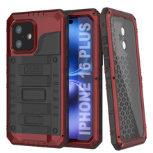 Cargar imagen en el visor de la galería, iPhone 16 Plus Metal Extreme 3.0 Serie Estuche impermeable aluminio IP68 w/buillt en la pantalla Protector y Kickstand [rojo]

