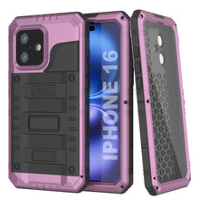 Cargar imagen en el visor de la galería, Case impermeable de aluminio de la serie Extreme 3.0 iPhone 16 con protector de pantalla y patada [rosa]

