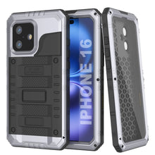 Cargar imagen en el visor de la galería, Case impermeable de aluminio de la serie Extreme 3.0 iPhone 16 con protector de pantalla y patada [blanco]
