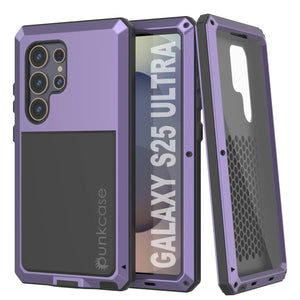 Caso de metal ultra Galaxy S25, cubierta de armadura de grado militar de servicio pesado [prueba de choque] Full Body Hard [Purple]