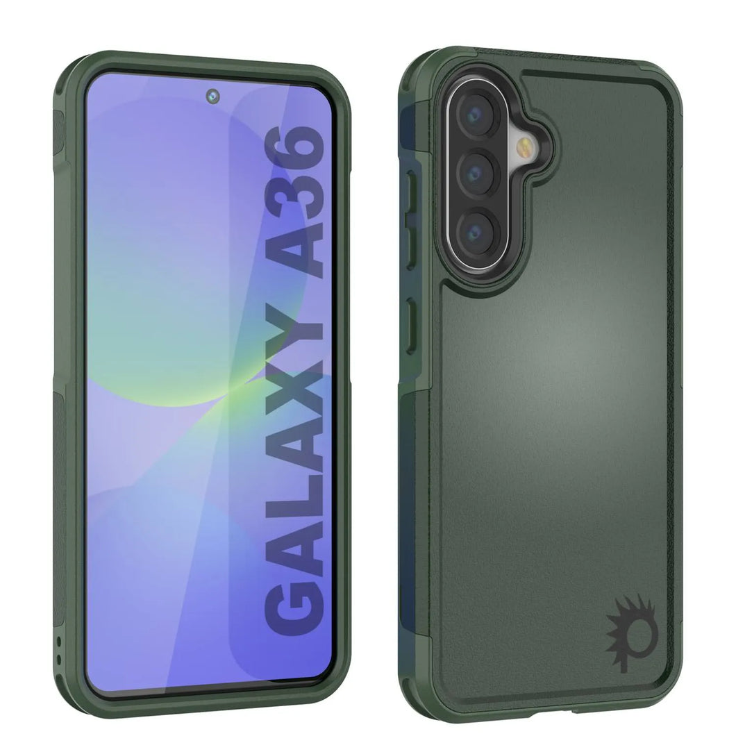 Punkcase Galaxy A36 Case, [Serie Spartan 2.0] Carrera de servicio pesado resistente [verde oscuro]