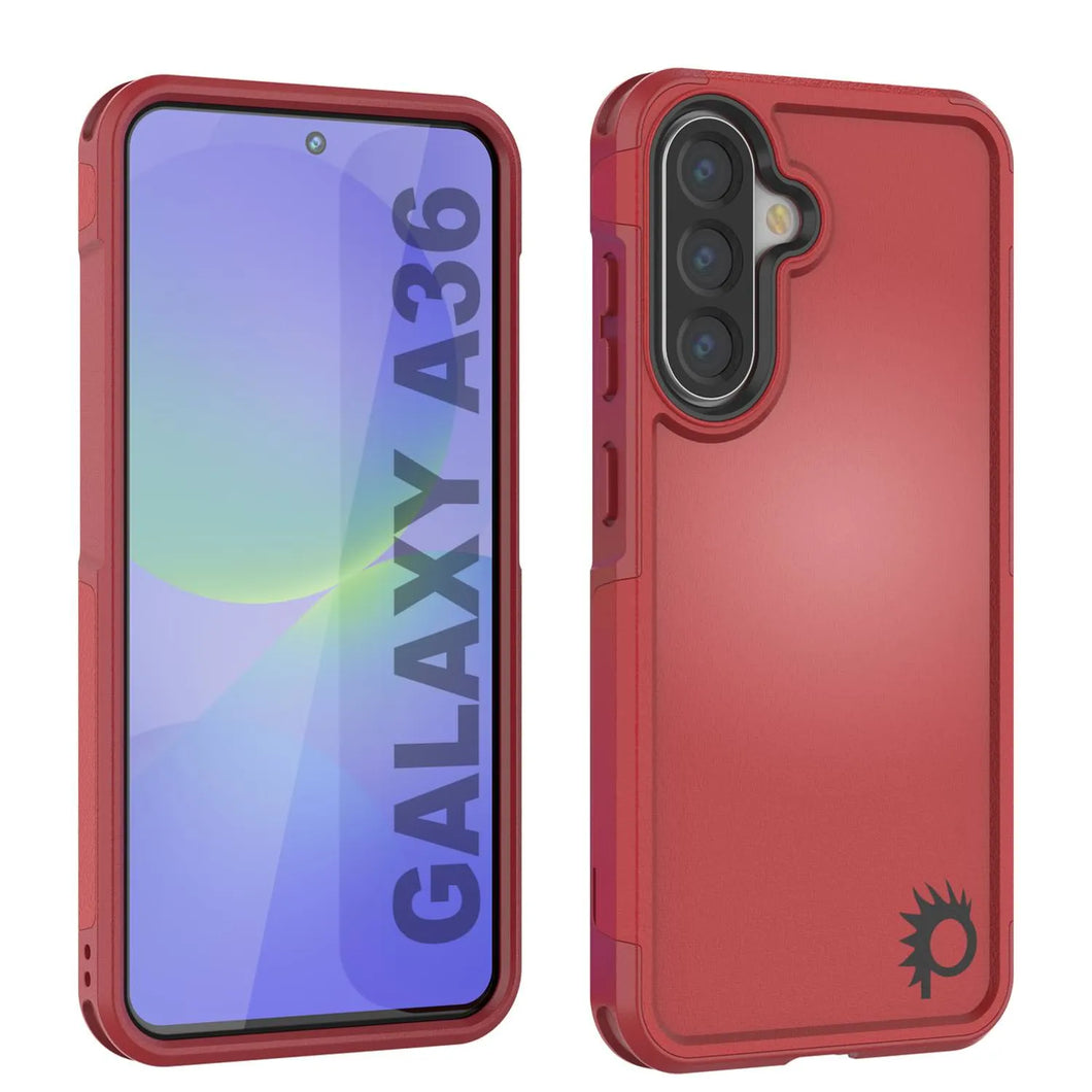 Punkcase Galaxy A36 Case, [Serie Spartan 2.0] Carrera de servicio pesado resistente [rojo]