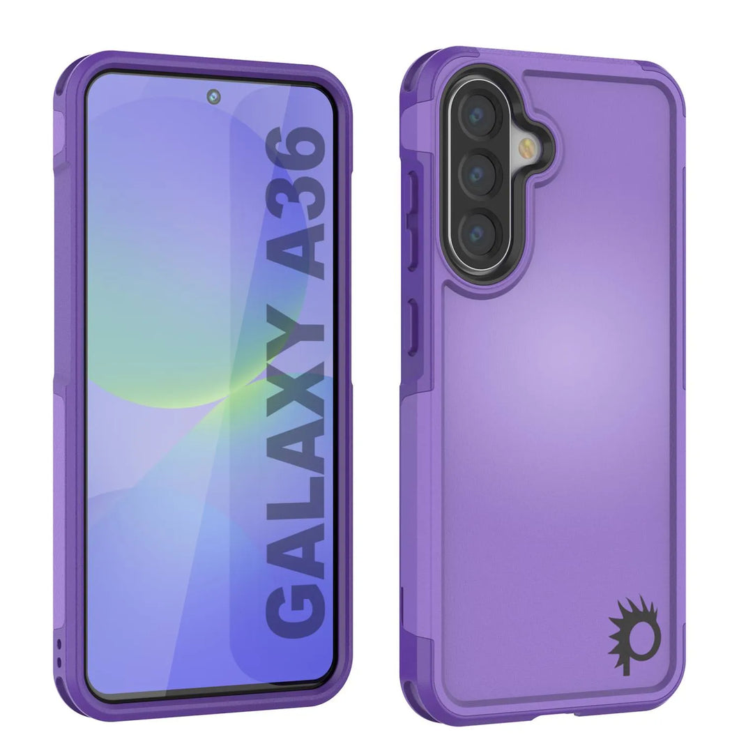 Punkcase Galaxy A36 Case, [Serie Spartan 2.0] Carrera de servicio pesado resistente [púrpura]
