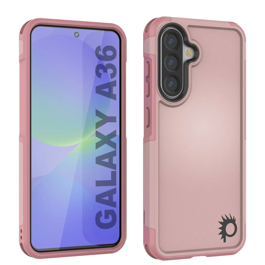 Punkcase Galaxy A36 Case, [Serie Spartan 2.0] Carrera de servicio pesado resistente [rosa]