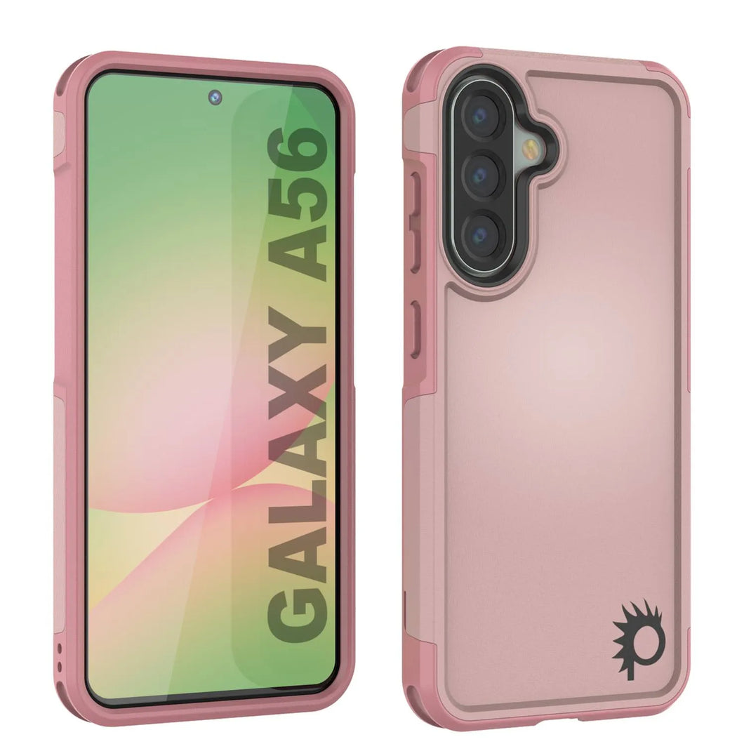 Punkcase Galaxy A56 Case, [Serie Spartan 2.0] Carrera cubierta de servicio pesado resistente [rosa]