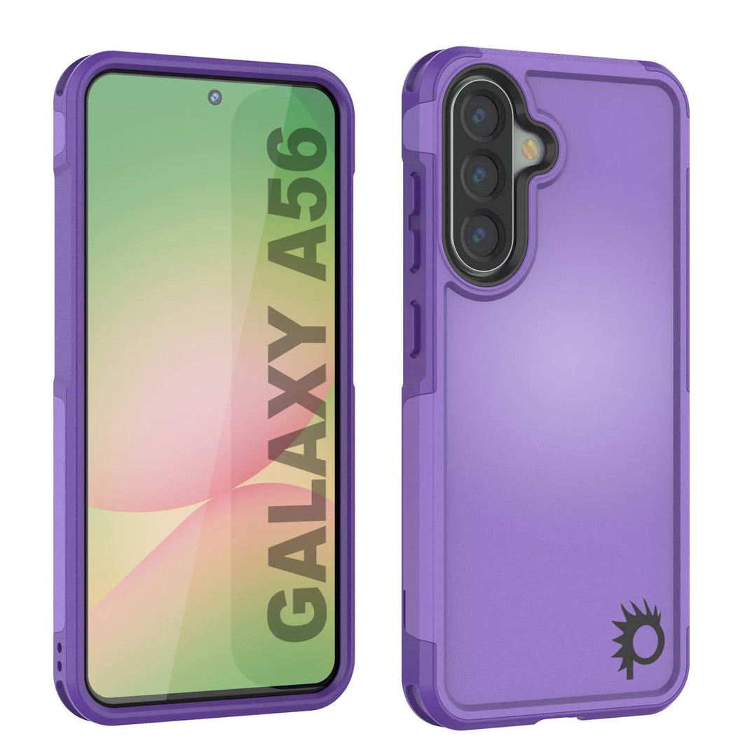 Punkcase Galaxy A56 Case, [Serie Spartan 2.0] Carrera de servicio pesado resistente [púrpura]