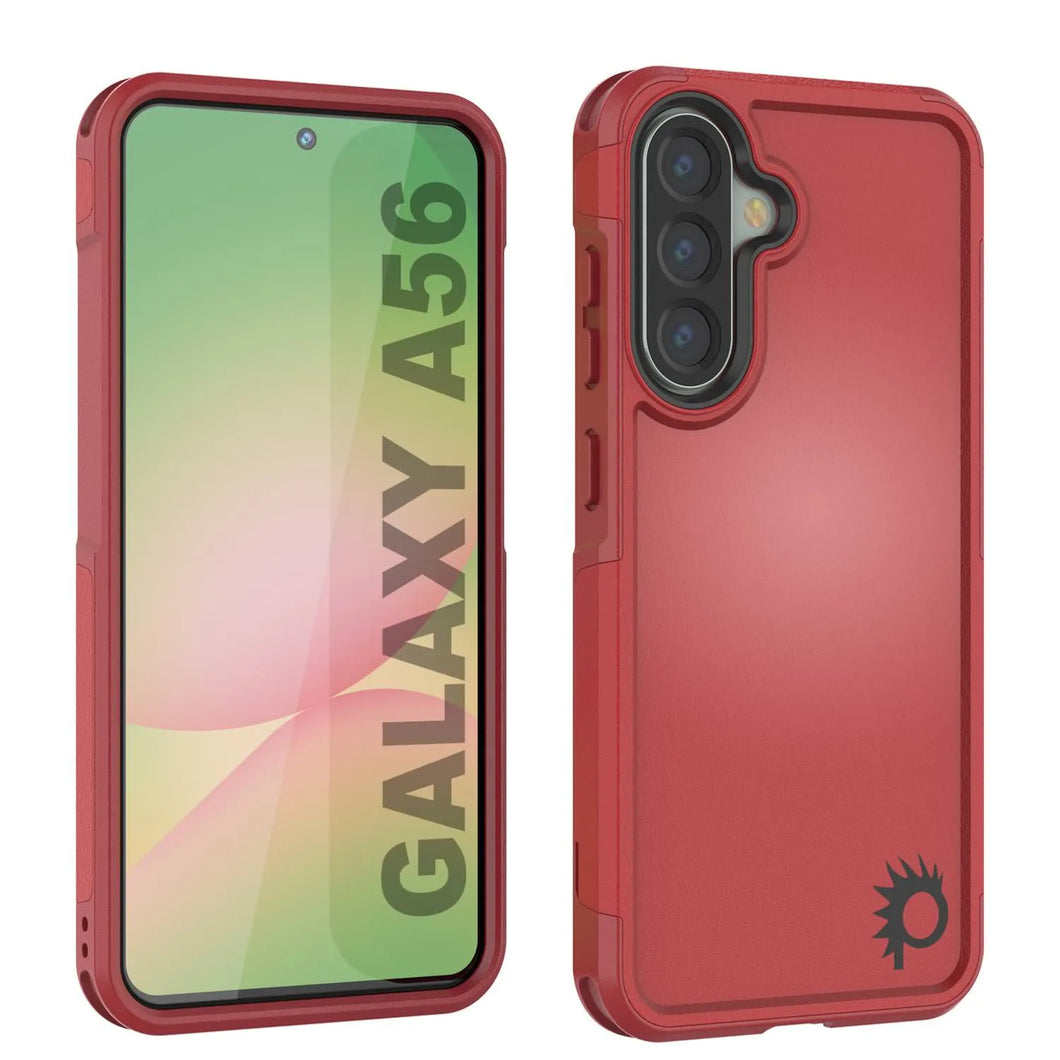 Punkcase Galaxy A56 Case, [Serie Spartan 2.0] Carrera de servicio pesado resistente [rojo]