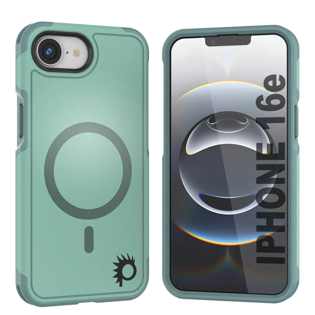 Punkcase iPhone 16E Case, [Serie Spartan 2.0] Carrera de servicio pesado resistente con protector de pantalla incorporado [verde azulado]