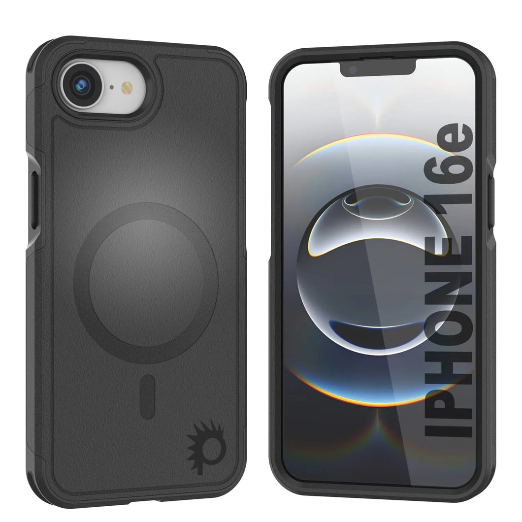 Punkcase iPhone 16E Case, [Serie Spartan 2.0] Carrera de servicio pesado resistente con protector de pantalla incorporado [negro]