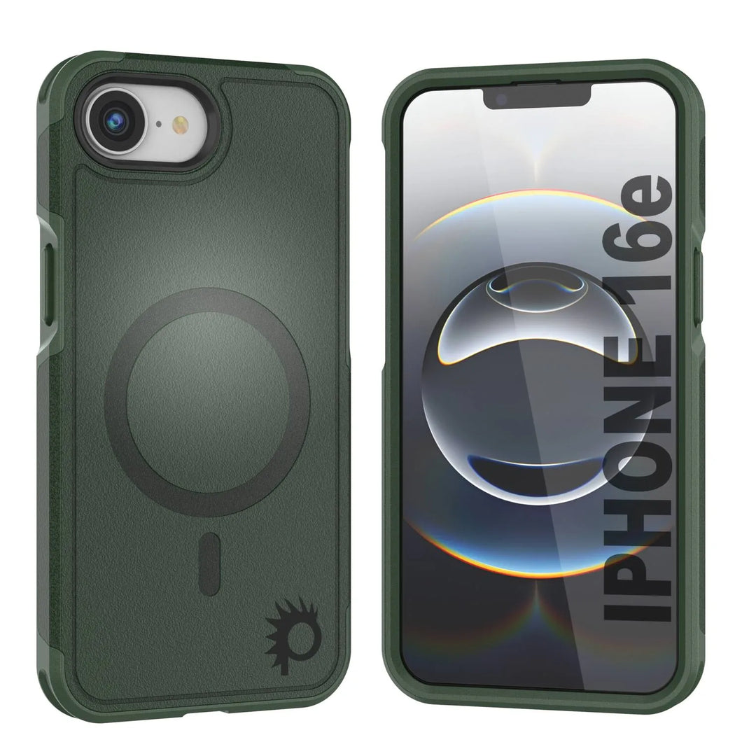 Punkcase iPhone 16E Case, [Serie Spartan 2.0] Carrera de servicio pesado resistente con protector de pantalla incorporado [Dark Green]