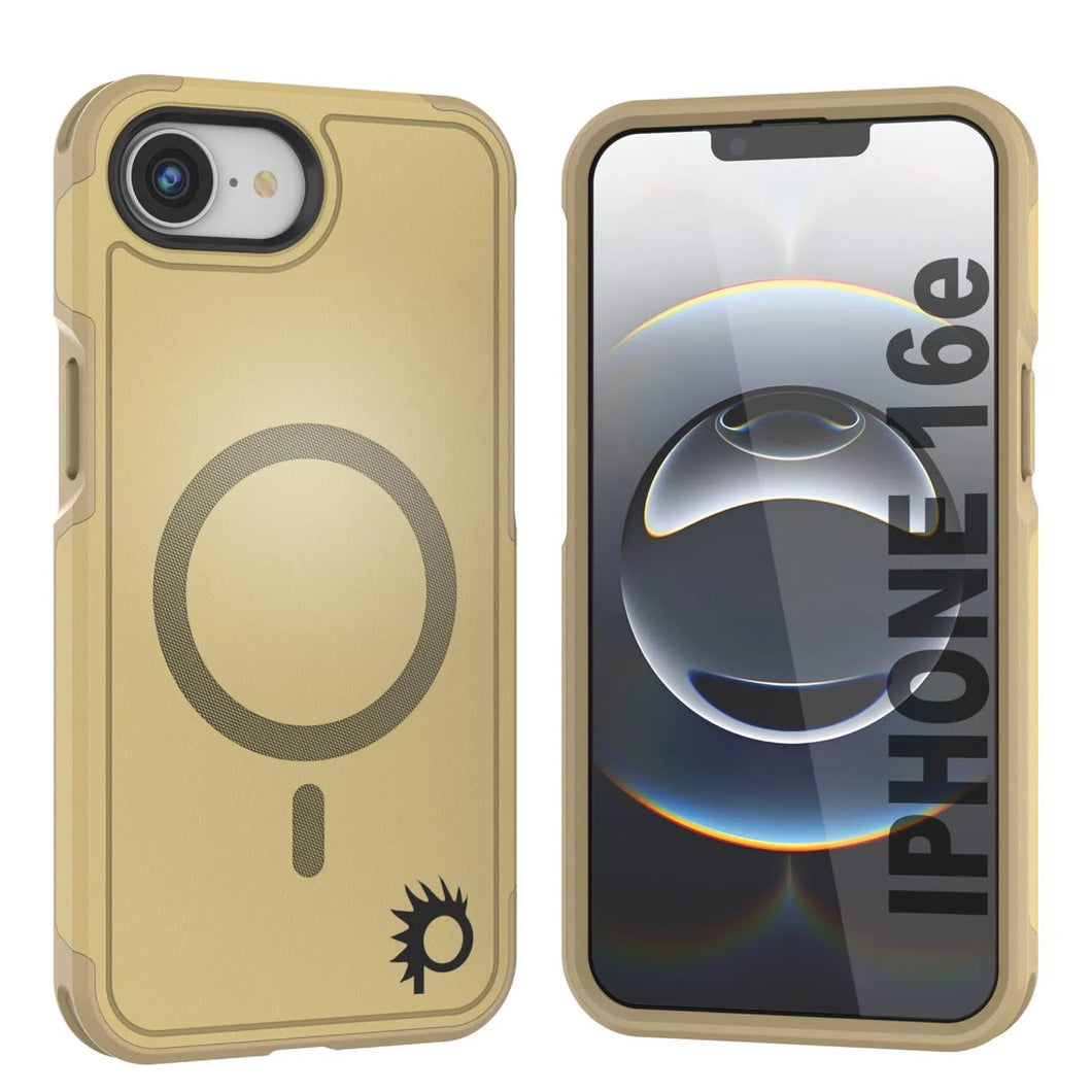 Punkcase iPhone 16E Case, [Serie Spartan 2.0] Carrera de servicio pesado resistente con protector de pantalla incorporado [Amarillo]