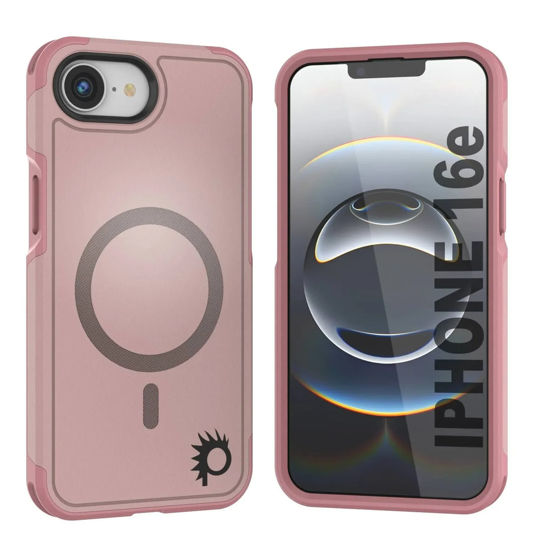 Punkcase iPhone 16E Case, [Serie Spartan 2.0] Carrera de servicio pesado resistente con protector de pantalla incorporado [rosa]