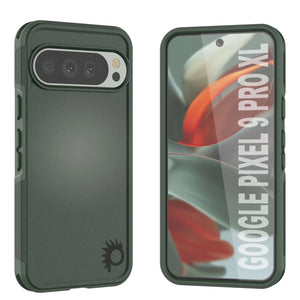 Punkcase Google Pixel 9 Pro XL Case, [Serie Spartan 2.0] Cubierta de servicio pesado resistente con protector de pantalla incorporado [verde oscuro]