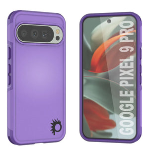 Punkcase Google Pixel 9 Pro Case, [Serie Spartan 2.0] Cubierta de servicio pesado resistente con protector de pantalla incorporado [Púrpura]