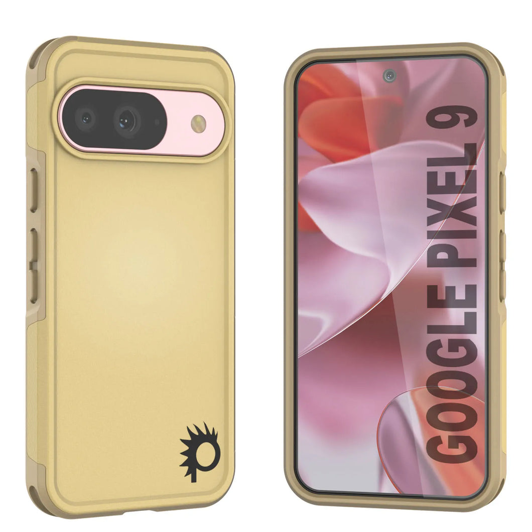 Punkcase Google Pixel 9 Case, [Serie Spartan 2.0] Cubierta de servicio pesado resistente transparente con protector de pantalla incorporado [amarillo]