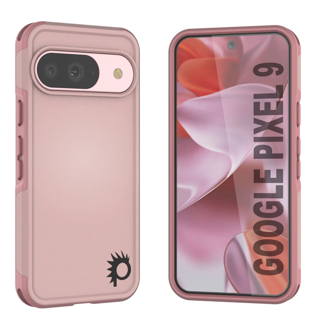 Punkcase Google Pixel 9 Case, [Serie Spartan 2.0] Cubierta de servicio pesado resistente con protector de pantalla incorporado [rosa]
