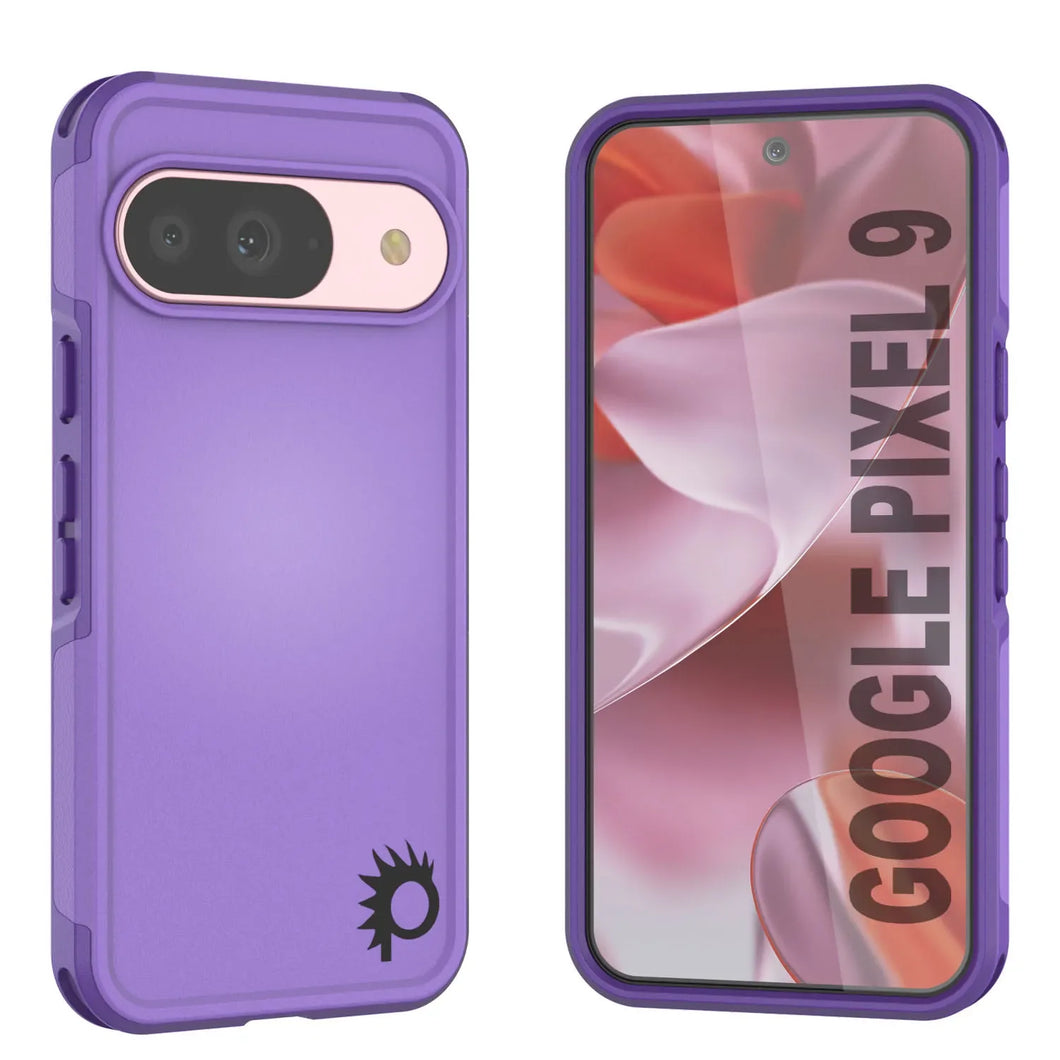 Punkcase Google Pixel 9 Case, [Serie Spartan 2.0] Cubierta de servicio pesado resistente con protector de pantalla incorporado [Purple]