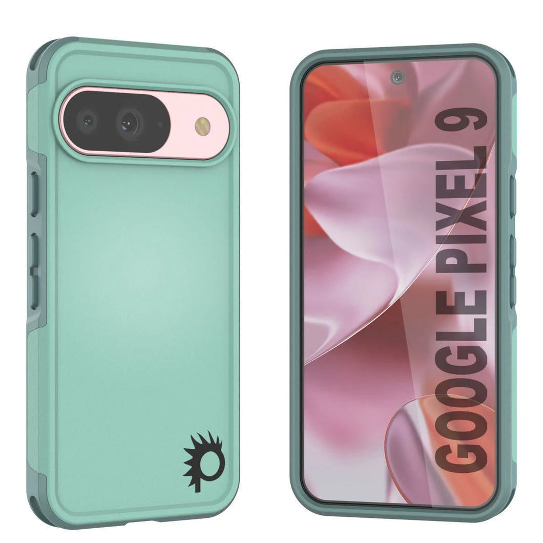 Punkcase Google Pixel 9 Caso, [Serie Spartan 2.0] Cubierta de servicio pesado resistente con protector de pantalla incorporado [verde azulado]