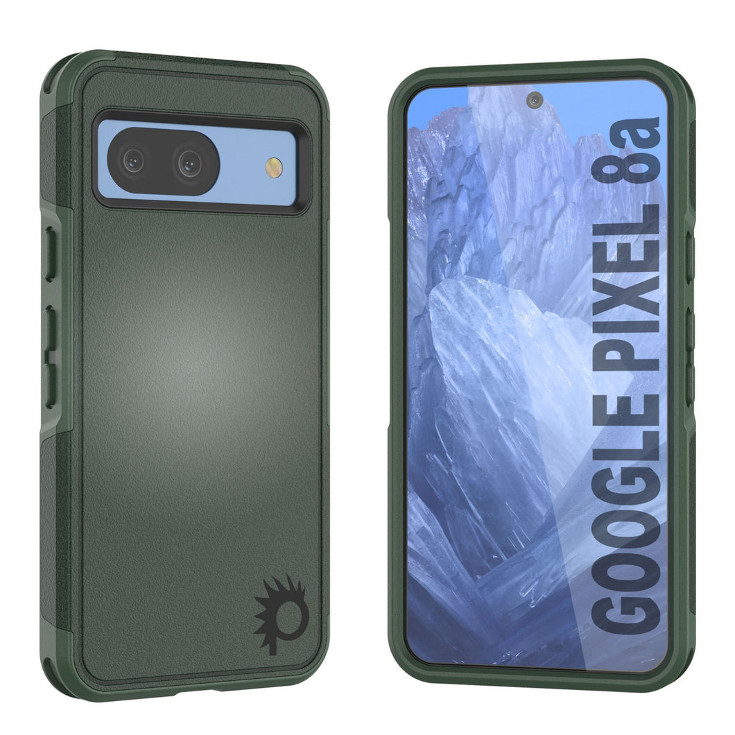 Funda PunkCase para Google Pixel 9 Pro, [Serie Spartan 2.0], transparente, resistente y duradera, con protector de pantalla incorporado [verde oscuro]