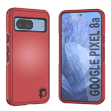 Load image into Gallery viewer, Funda PunkCase para Google Pixel 9, [Serie Spartan 2.0], transparente, resistente y duradera, con protector de pantalla incorporado [rojo]
